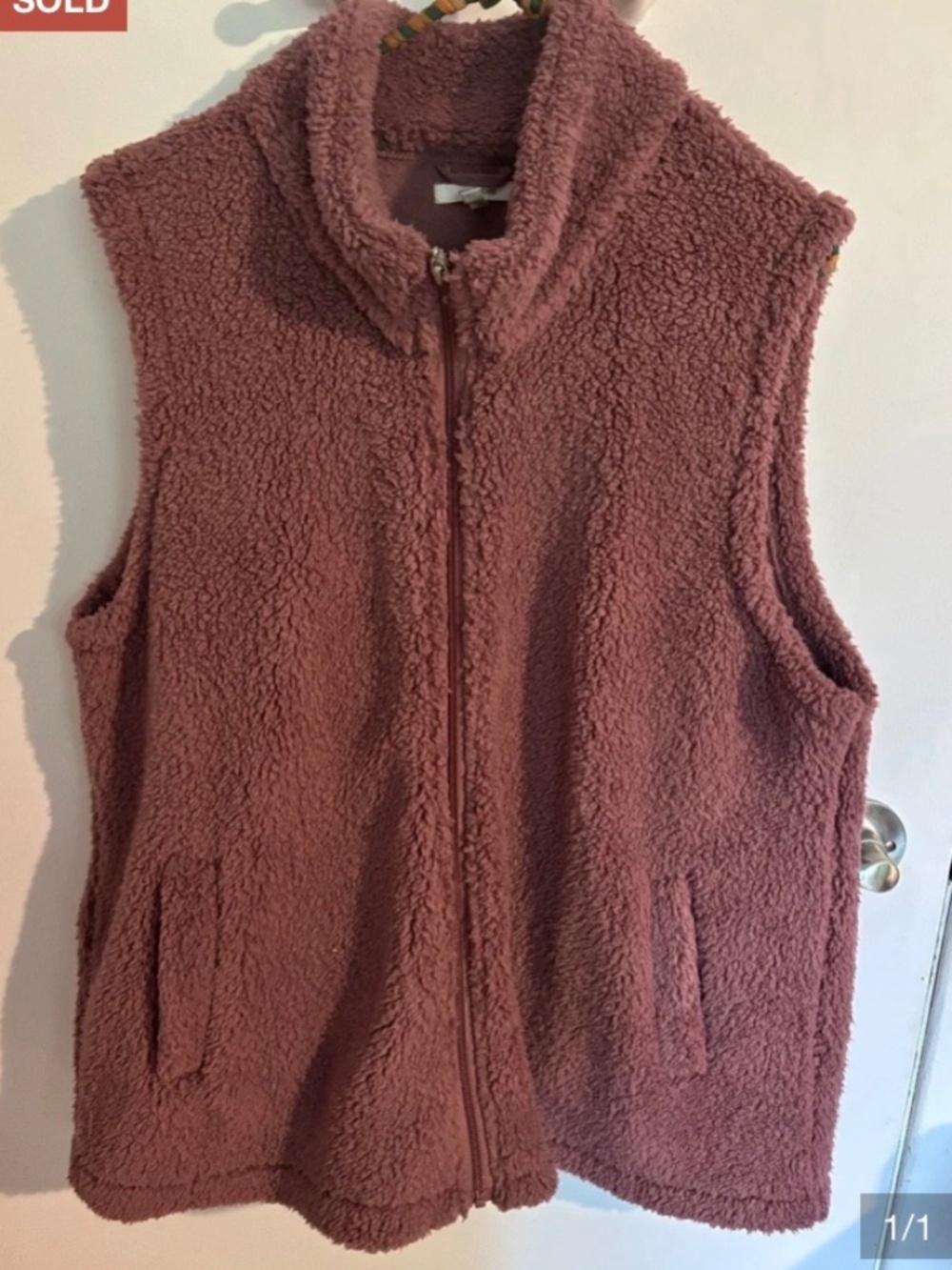 Maurices Rose Pink Sherpa Zip-Up Vest
